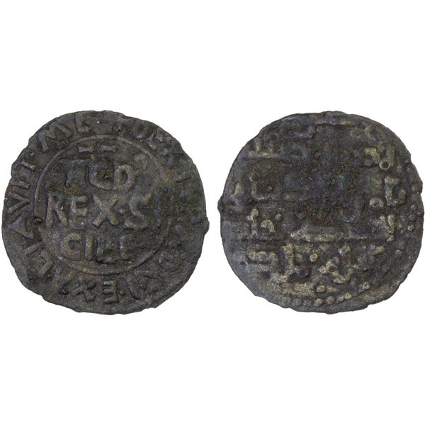 SICILY: Tancred, 1189-1194, BI medalea tercenarii (0.83g), Madinat Siqilliya, VF