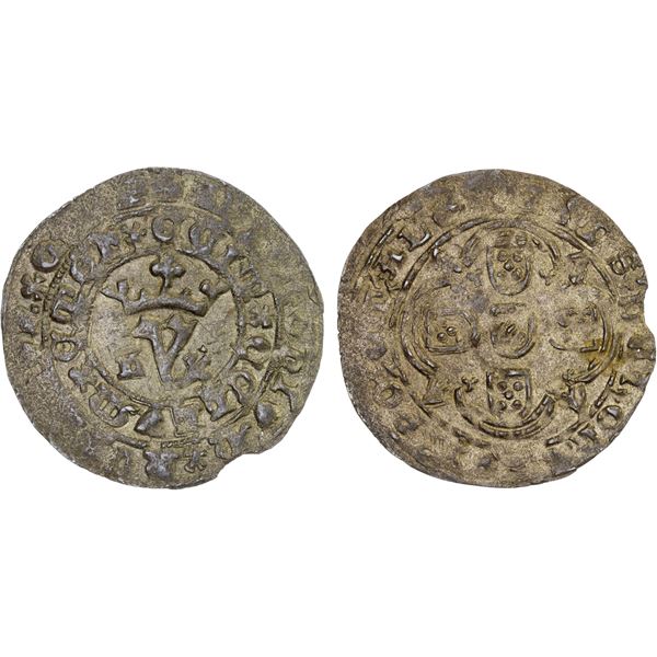 PORTUGAL: João I, 1385-1433, BI real branco (2.48g), ND (1415-33)-L, XF