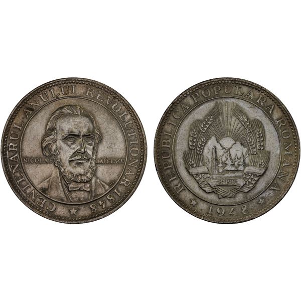 ROMANIA: People's Republic, AR medal (24.33g), 1948, Choice AU