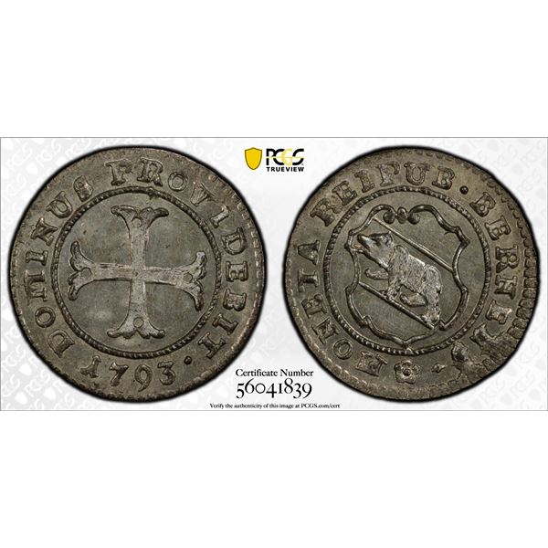 SWITZERLAND: BERN: Canton, BI kreuzer, 1793, PCGS MS66