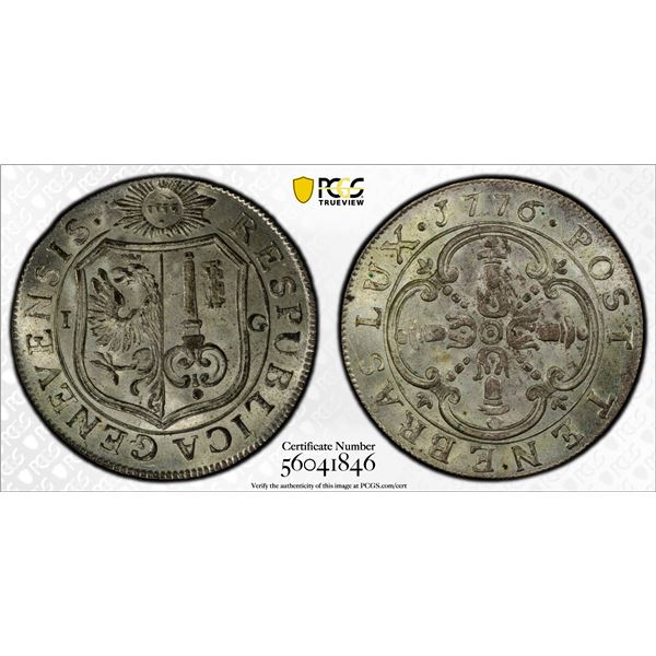 SWITZERLAND: GENEVA: Republic, BI 3 sols, 1776, PCGS MS65