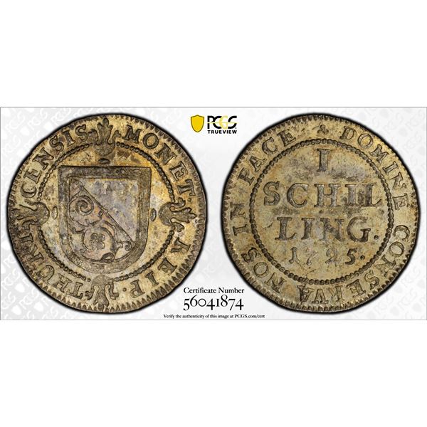SWITZERLAND: ZÜRICH: Canton, BI schilling, 1725, PCGS MS65