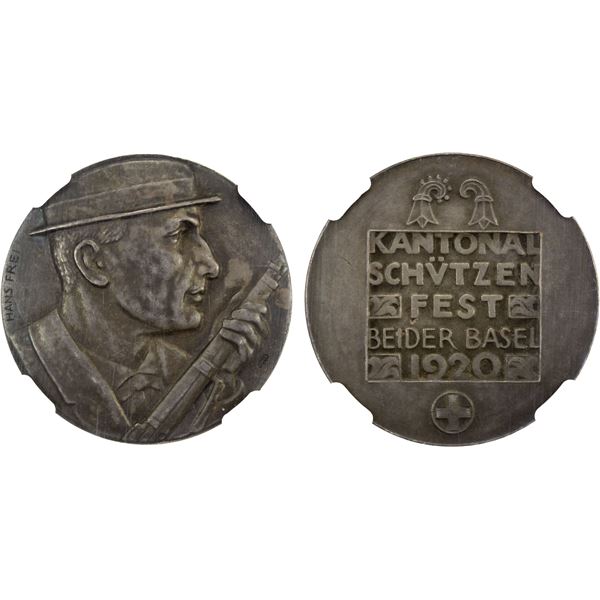 SWITZERLAND: AR medal, 1920, NGC MS62
