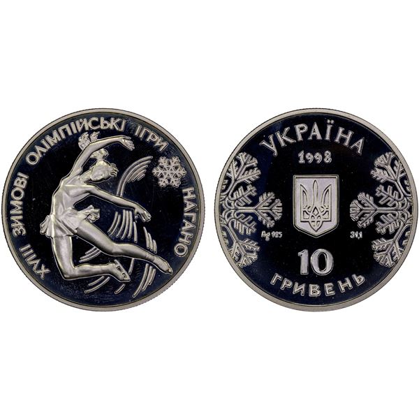 UKRAINE: Republic, AR 10 hryven, 1998, Proof