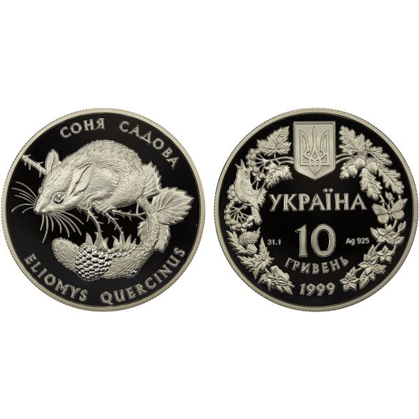 UKRAINE: Republic, AR 10 hryven, 1999, Proof