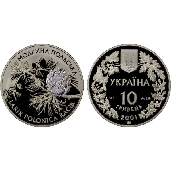 UKRAINE: Republic, AR 10 hryven, 2001, Proof