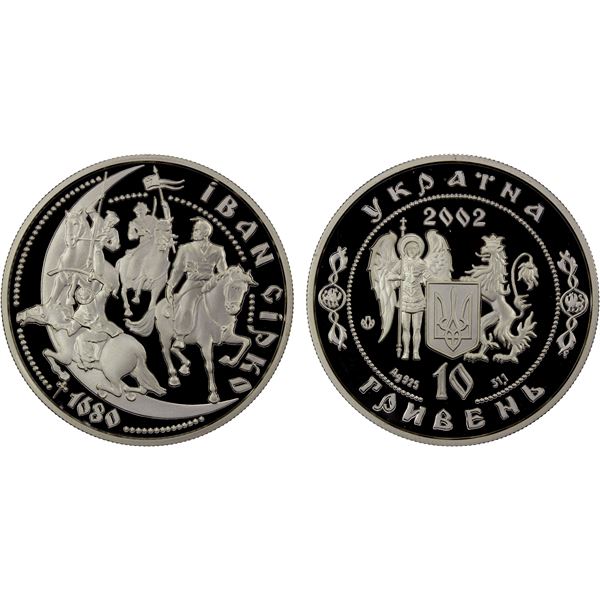 UKRAINE: Republic, AR 10 hryven, 2002, Proof