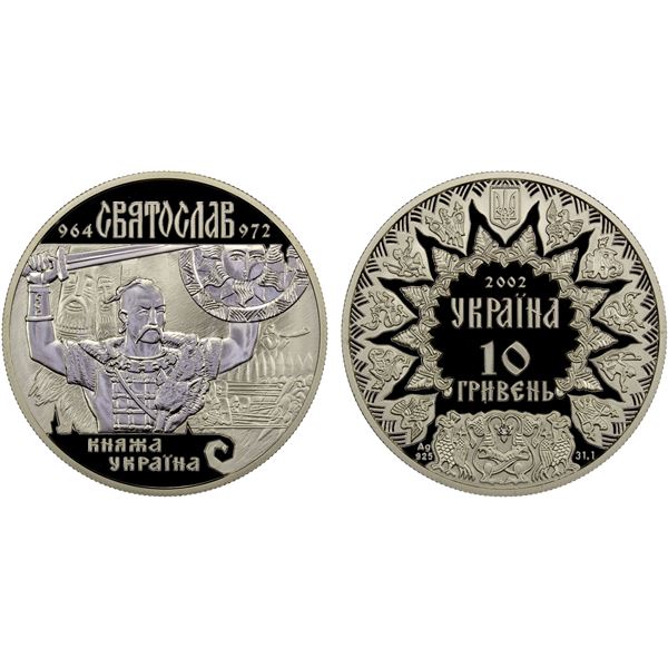 UKRAINE: Republic, AR 10 hryven, 2002, Proof