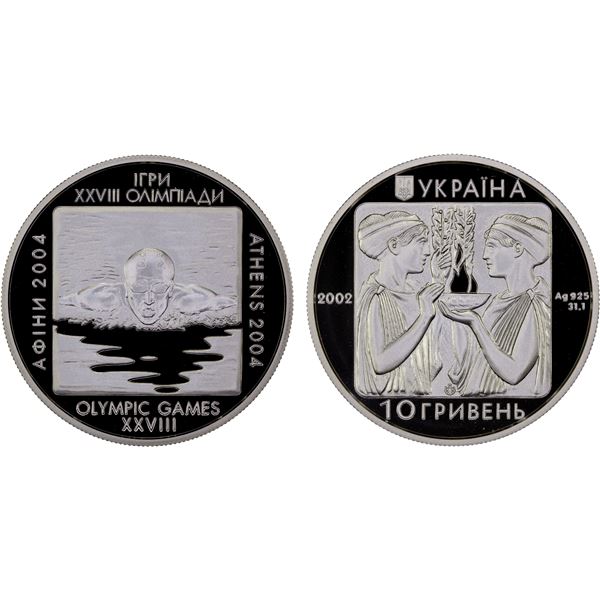 UKRAINE: Republic, AR 10 hryven, 2002, Proof