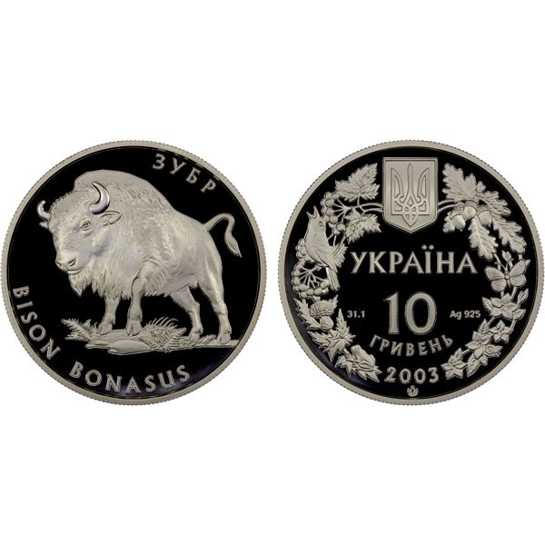 UKRAINE: Republic, AR 10 hryven, 2003, Proof