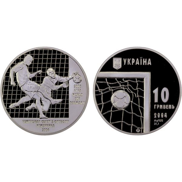 UKRAINE: Republic, AR 10 hryven, 2004, Proof