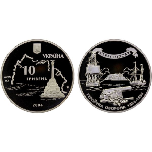 UKRAINE: Republic, AR 10 hryven, 2004, Proof