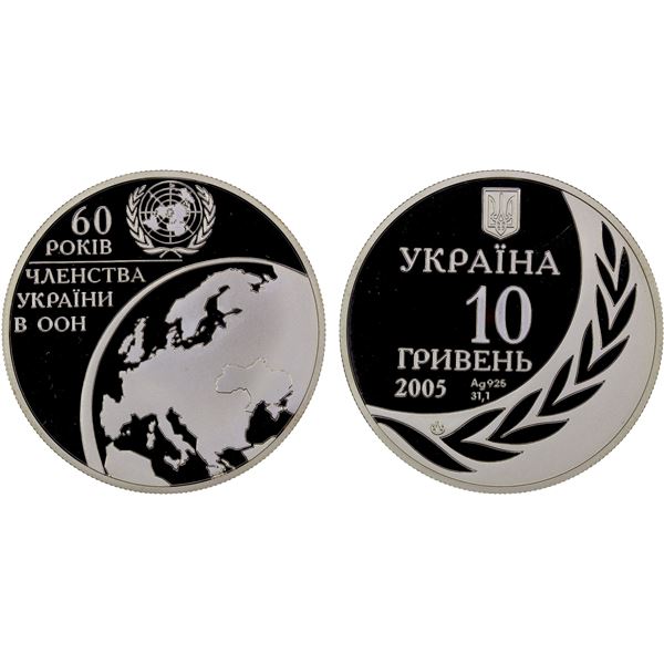UKRAINE: Republic, AR 10 hryven, 2005, Proof