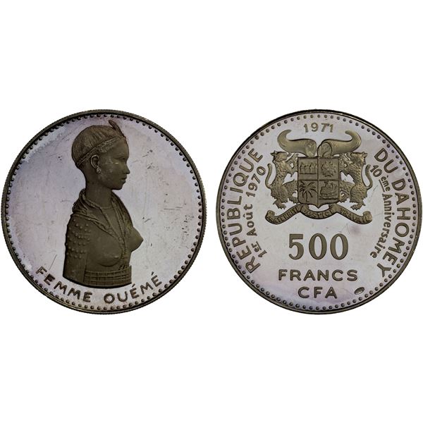DAHOMEY: Republic, AR 500 francs, 1971, Proof