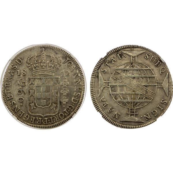 BRAZIL: João, regent, 1799-1816, AR 960 reis, Bahia, 1812-B, NGC AU details