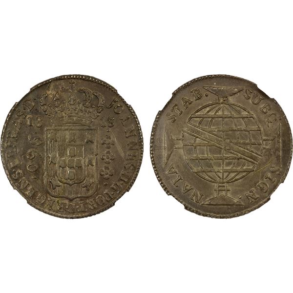 BRAZIL: João, regent, 1799-1816, AR 960 reis, Bahia, 1813-B, NGC AU details