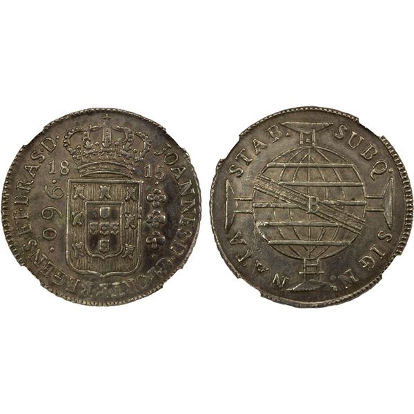 BRAZIL: João, regent, 1799-1816, AR 960 reis, Bahia, 1815-B, NGC AU details