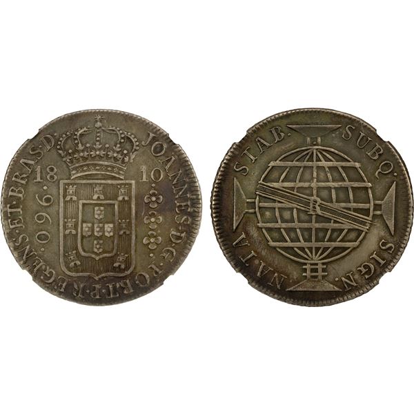 BRAZIL: João, regent, 1799-1816, AR 960 reis, Rio de Janeiro, 1810-R, NGC AU details