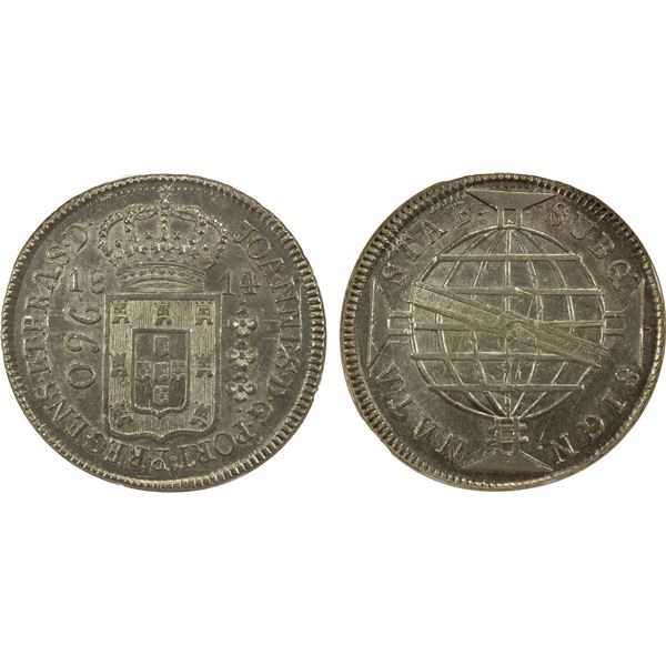 BRAZIL: João, regent, 1799-1816, AR 960 reis, Rio de Janeiro, 1814-R, NGC AU details