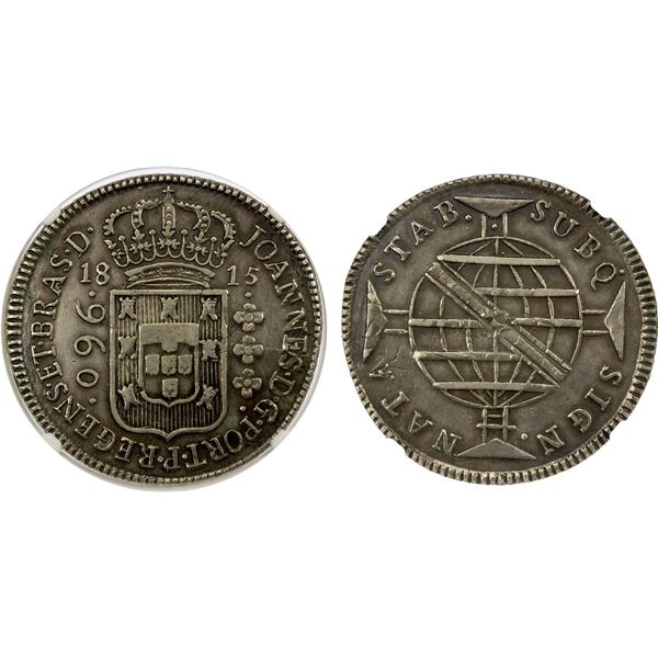 BRAZIL: João, regent, 1799-1816, AR 960 reis, Rio de Janeiro, 1815-R, NGC AU details