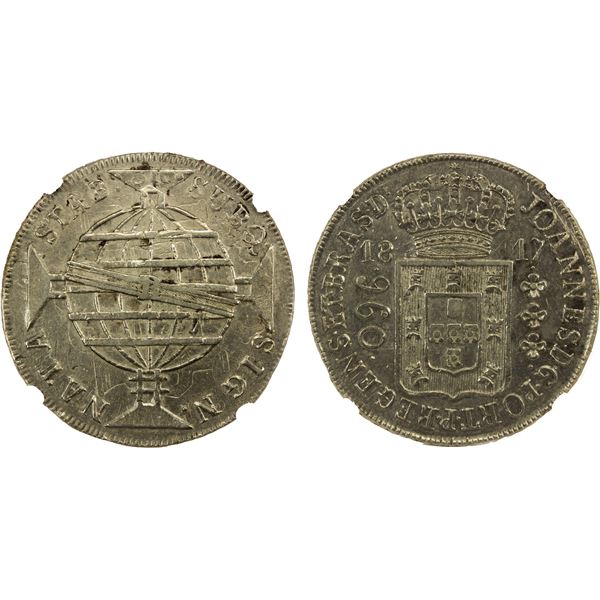BRAZIL: João, regent, 1799-1816, AR 960 reis, Rio de Janeiro, 1817-R, NGC AU details