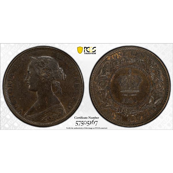 CANADA: NOVA SCOTIA: Victoria, 1837-1867, AE cent, 1864, PCGS AU58