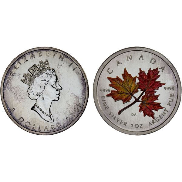 CANADA: Elizabeth II, 1952-2022, AR 5 dollars, 2001, AU