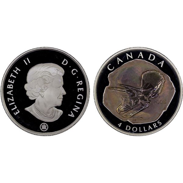 CANADA: Elizabeth II, 1952-2022, AR 4 dollars, 2008, Proof