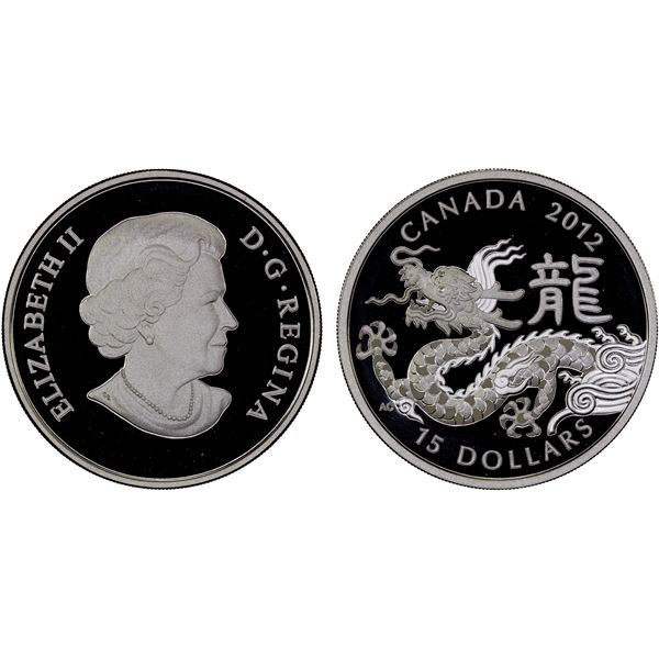 CANADA: Elizabeth II, 1952-2022, AR 15 dollars, 2012, Proof
