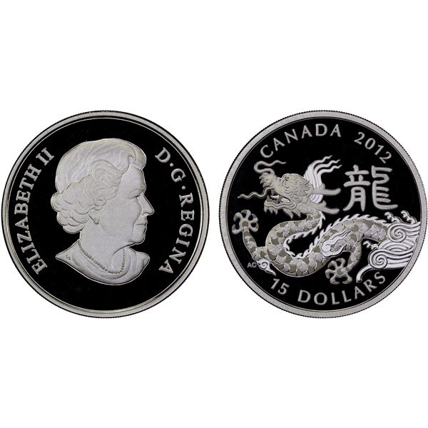 CANADA: Elizabeth II, 1952-2022, AR 15 dollars, 2012, Proof