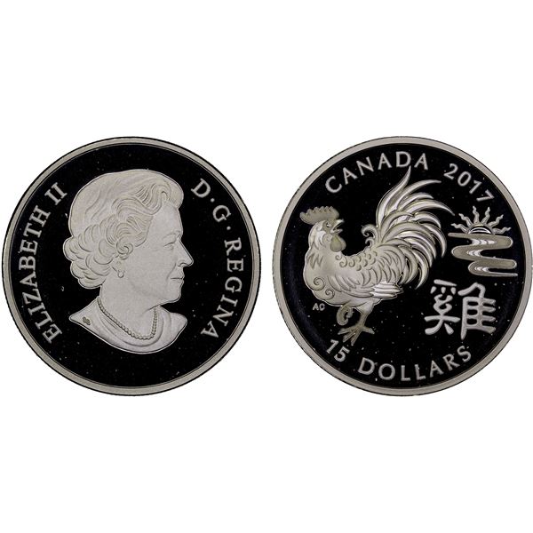 CANADA: Elizabeth II, 1952-2022, AR 15 dollars, 2017, Proof