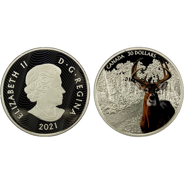 CANADA: Queen Elizabeth II, 1952-2022, AR 30 dollars, 2021, Proof