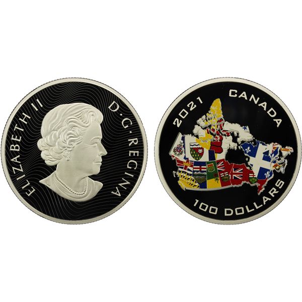 CANADA: Elizabeth II, 1952-2022, AR 100 dollars, 2021, Proof