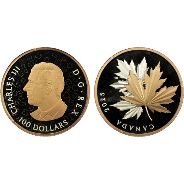 CANADA: Charles III, 2022-, AR 100 dollars, 2025, Proof