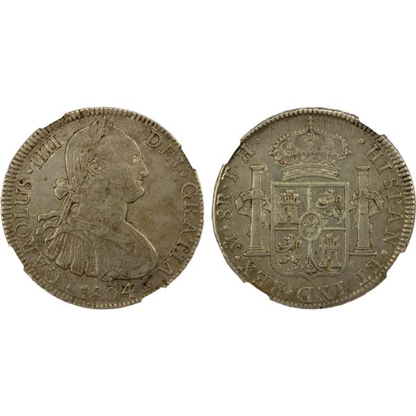 MEXICO: Carlos IV, 1788-1808, AR 8 reales, 1804-Mo, NGC XF details