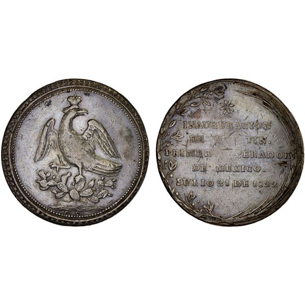MEXICO: Augustin I Iturbide, AR medal (16.51g), 1822, VF