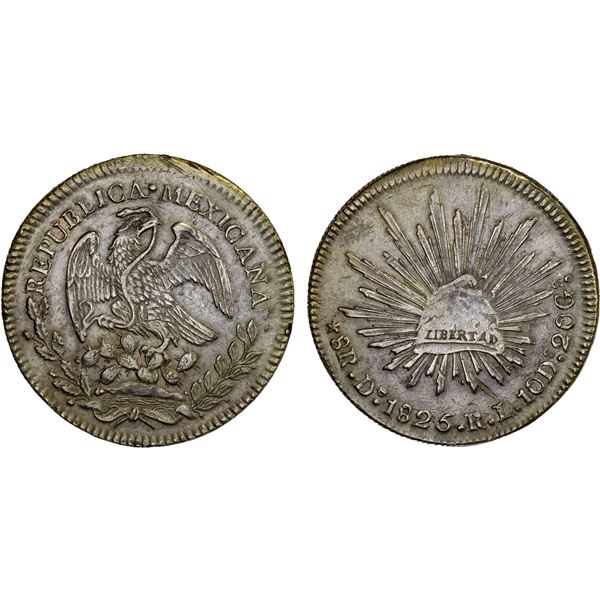 MEXICO: Republic, AR 8 reales (26.58g), Durango, 1825-Do, XF