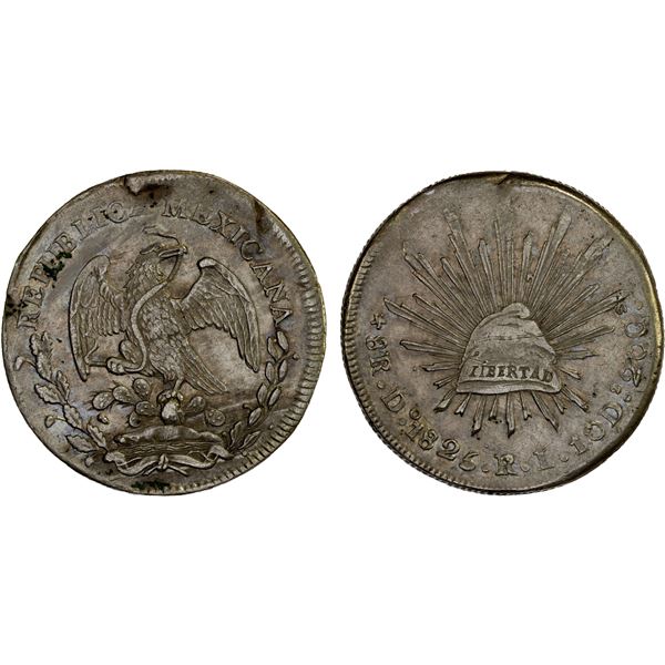 MEXICO: Republic, AR 8 reales (27.41g), Durango, 1825-Do, XF