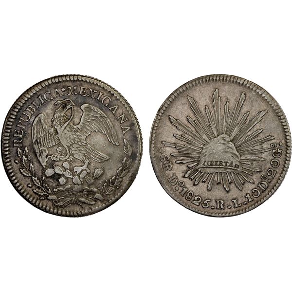 MEXICO: Republic, AR 8 reales (24.87g), Durango, 1825-Do, Choice VF
