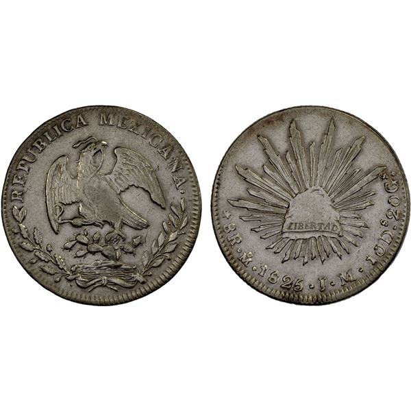 MEXICO: Republic, AR 8 reales (26.68g), Mexico City, 1825-Mo, VF