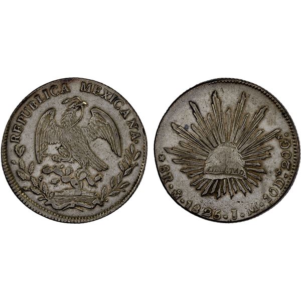MEXICO: Republic, AR 8 reales (26.91g), Mexico City, 1825-Mo, VF