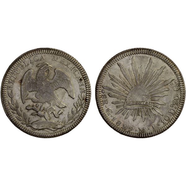 MEXICO: Republic, AR 8 reales (26.67g), 1829-Go, XF
