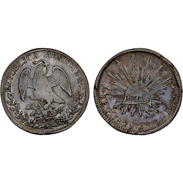 MEXICO: Republic, AR 8 reales (26.73g), San Luis Potosi, 1829-Pi, VF-XF