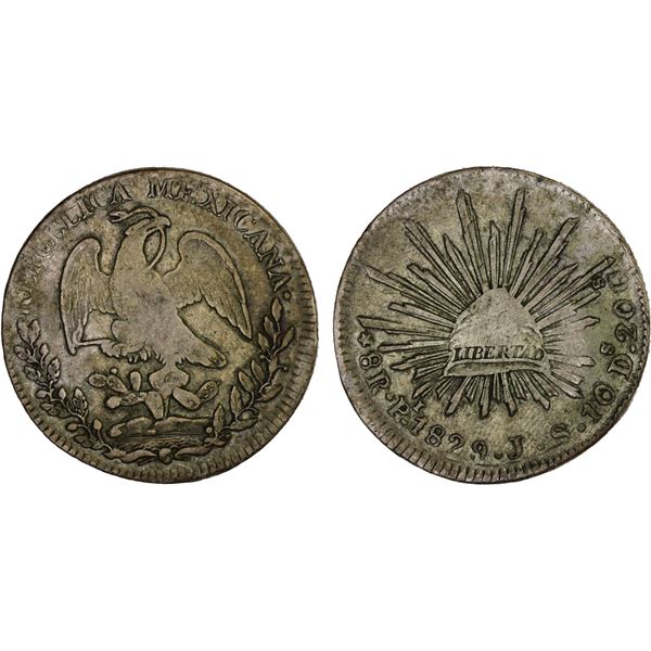 MEXICO: Republic, AR 8 reales (26.90g), San Luis Potosi, 1829-Pi, VF