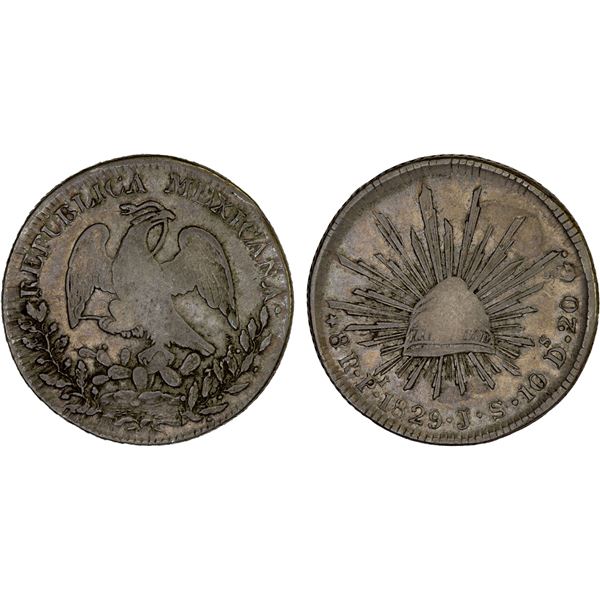 MEXICO: Republic, AR 8 reales (26.77g), San Luis Potosi, 1829-Pi, VF