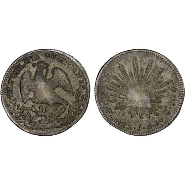 MEXICO: Republic, AR 8 reales (26.72g), San Luis Potosi, 1829-Pi, VF