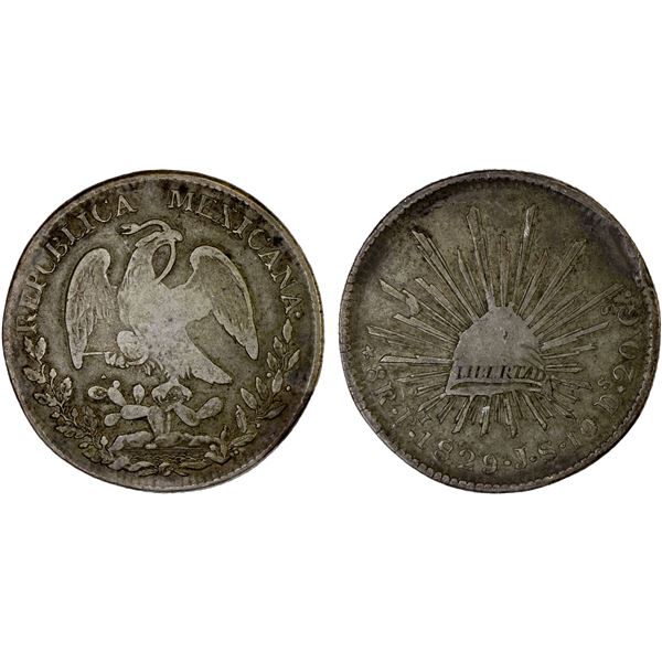 MEXICO: Republic, AR 8 reales (26.64g), San Luis Potosi, 1829-Pi, VF