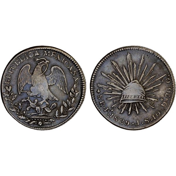 MEXICO: Republic, AR 8 reales (26.86g), San Luis Potosi, 1829-Pi, VF