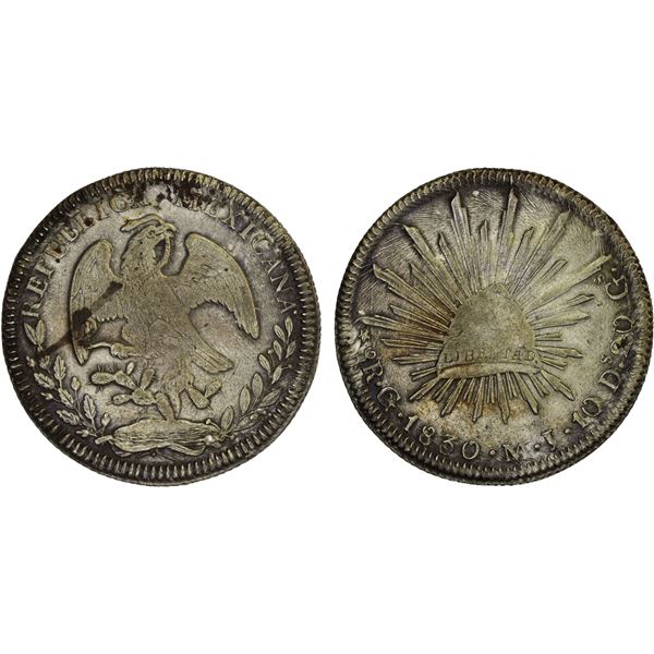 MEXICO: Republic, AR 8 reales (26.70g), 1829-Go, Choice XF