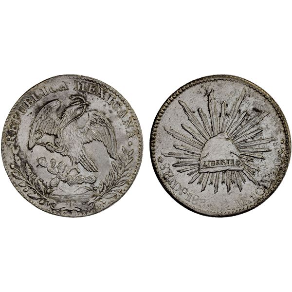 MEXICO: Republic, AR 8 reales (26.78g), Durango, 1830-Do, XF